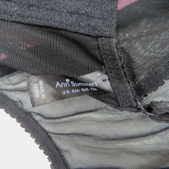 Ann Summers Y2k Vintage Pink and Black Lace Corset with Garters 34A - Picture 7 of 7